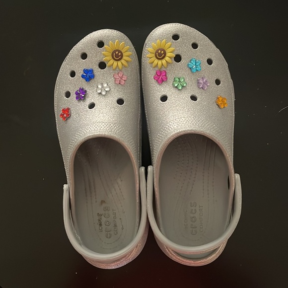 Crocs Clog Silver Sparkle M8/W10 - Picture 7 of 8